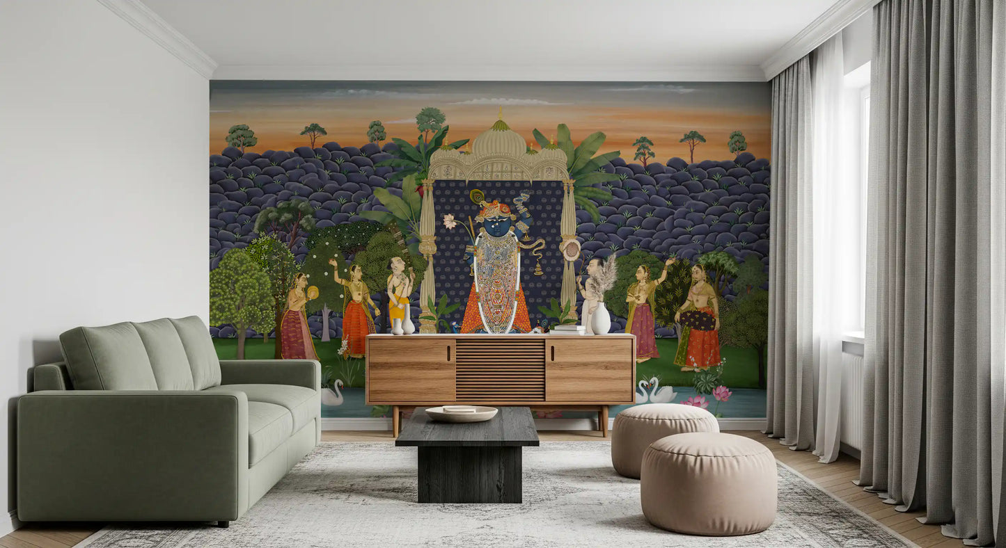 Sacred Garden: Pichwai Serenity Wall Mural