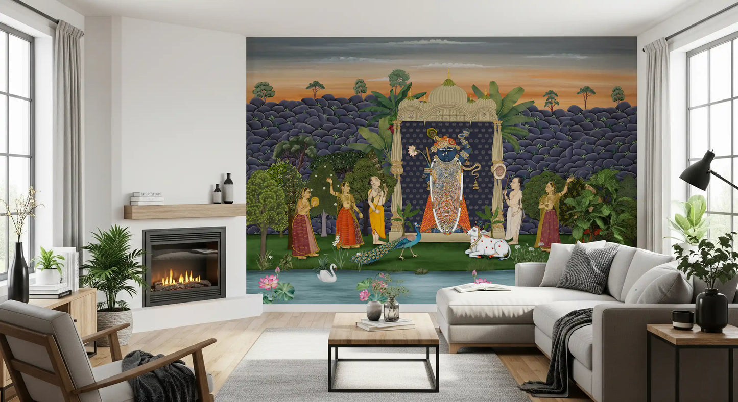 Sacred Garden: Pichwai Serenity Wall Mural