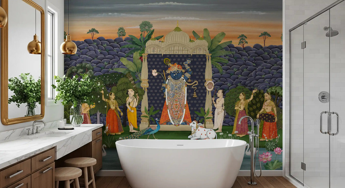 Sacred Garden: Pichwai Serenity Wall Mural