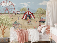 Ferris wheel and big top the Whimsical Carnival Day wall mural