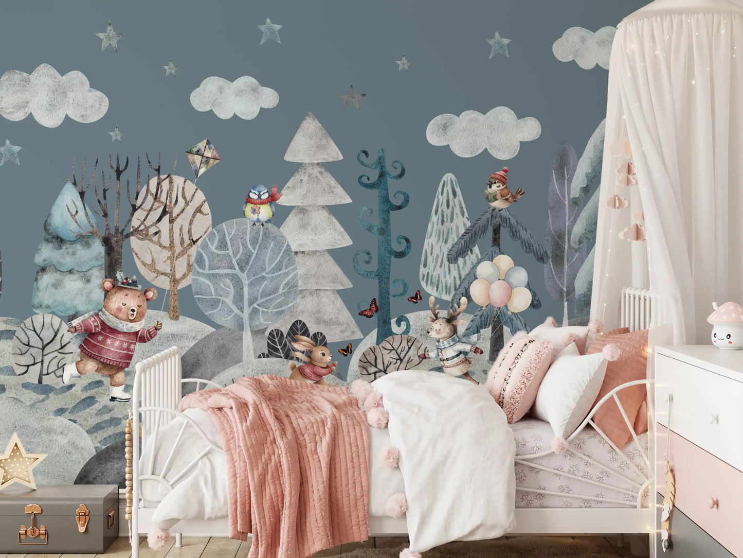 Frolicking Forest Friends Wall Mural