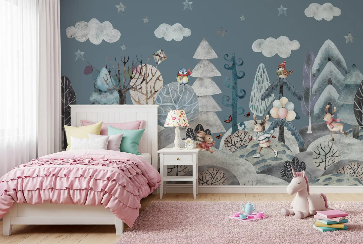 Frolicking Forest Friends Wall Mural