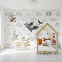 Kids bedroom where the Nautical Dreams wall mural