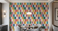 Stacked rectangle grid across the Modern Rectangular Tiles Colorful Watercolor Wallpaper