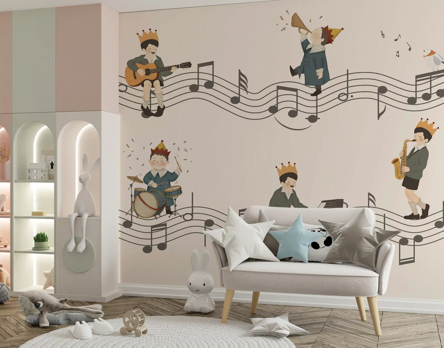 Whimsical Melody Makers Wall Mural
