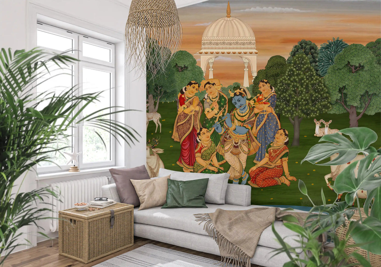 Vrindavan's Tranquil Melody Wall Mural