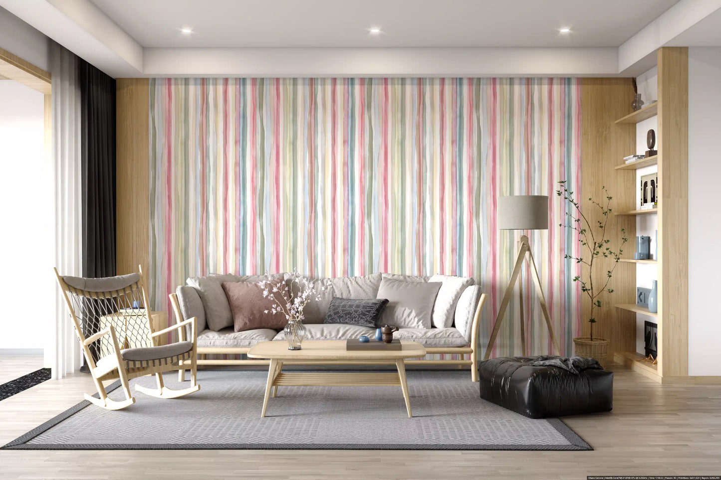 Watercolor Serenity Stripes Pastel Wallpaper⁠