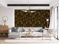 On the Ferns Wallpaper, wide curling leaves meet small clustered leaflets.