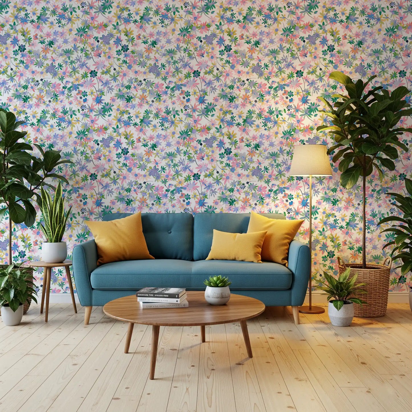 Dreamy Meadow Blooms Wallpaper⁠