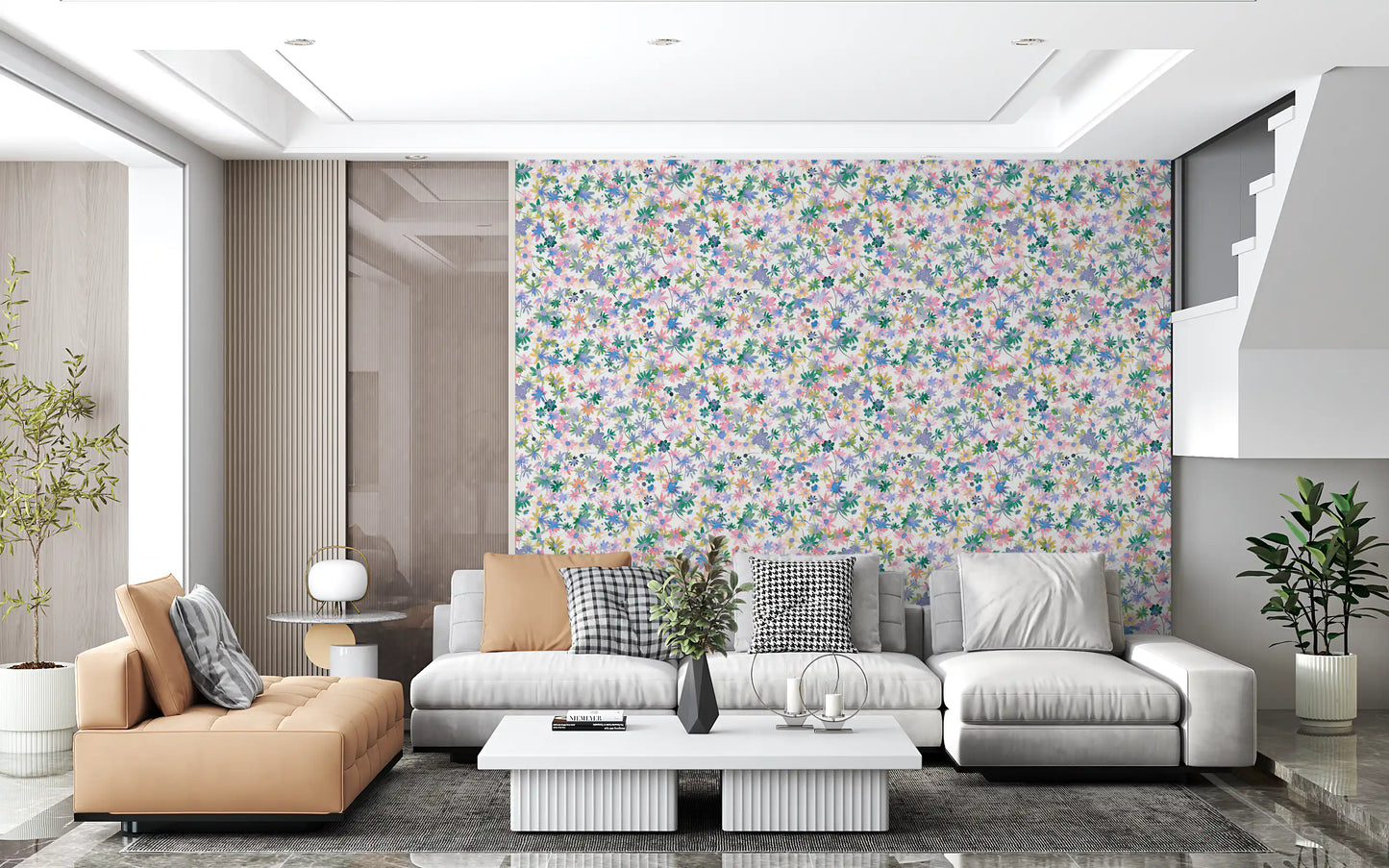 Dreamy Meadow Blooms Wallpaper⁠