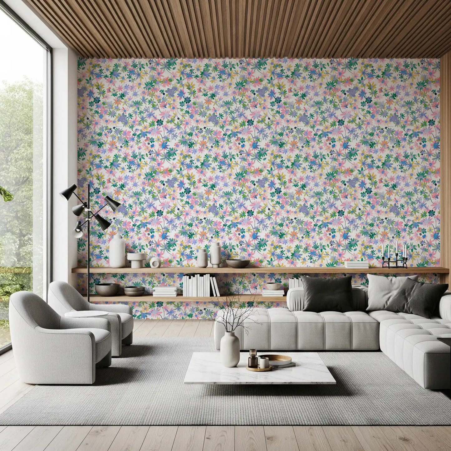 Dreamy Meadow Blooms Wallpaper⁠