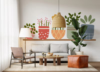 Flat illustrated drawing keeps this wall mural friendly and easy on the eye.