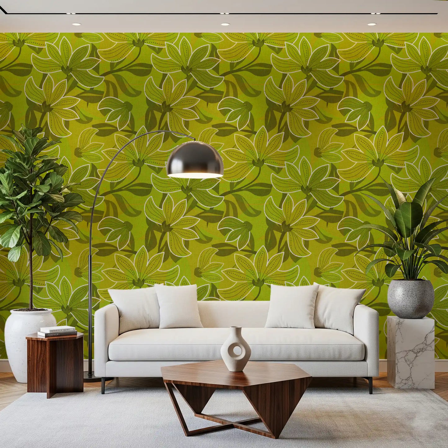 Groovy Green Bloom Wallpaper⁠