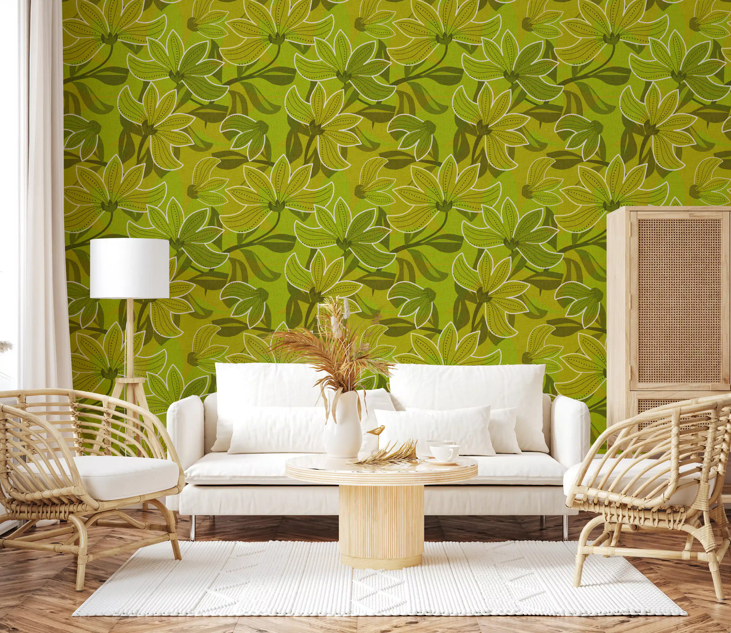 Groovy Green Bloom Wallpaper⁠