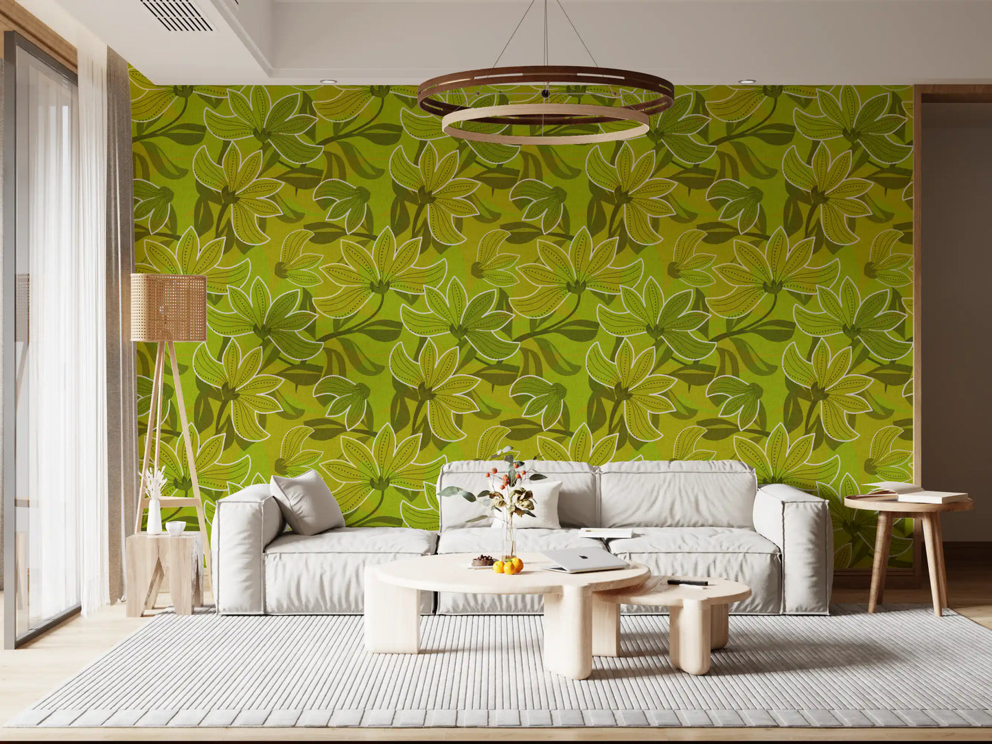 Groovy Green Bloom Wallpaper⁠