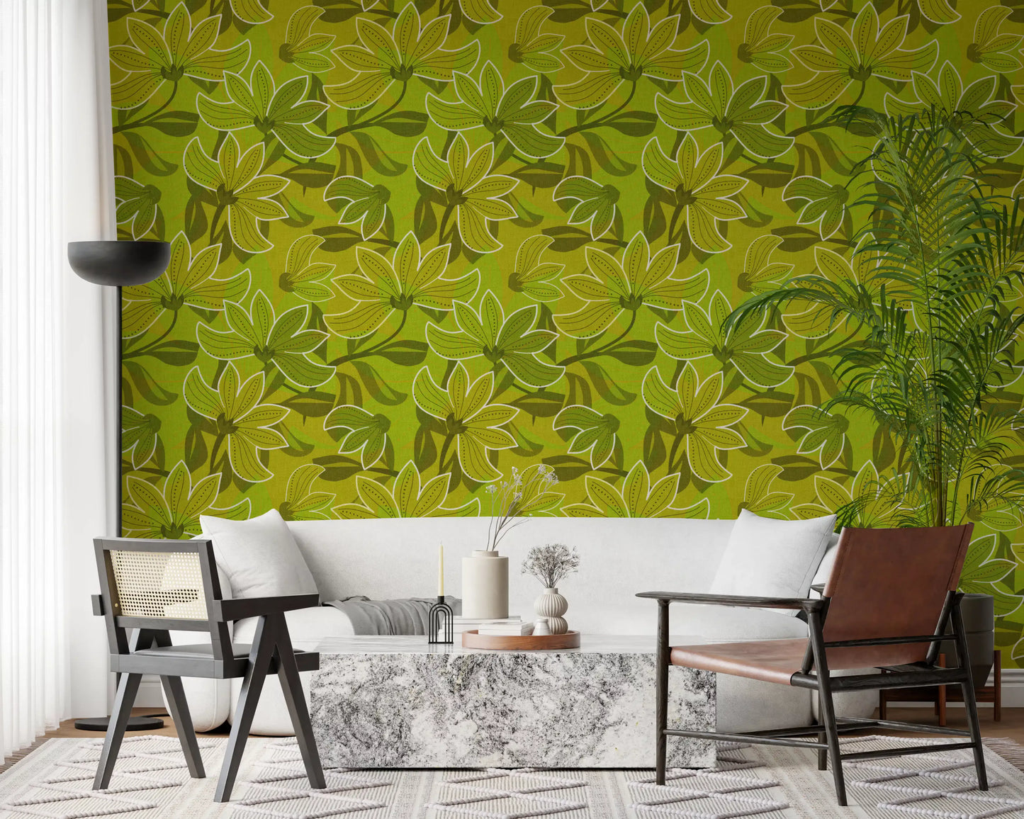 Groovy Green Bloom Wallpaper⁠