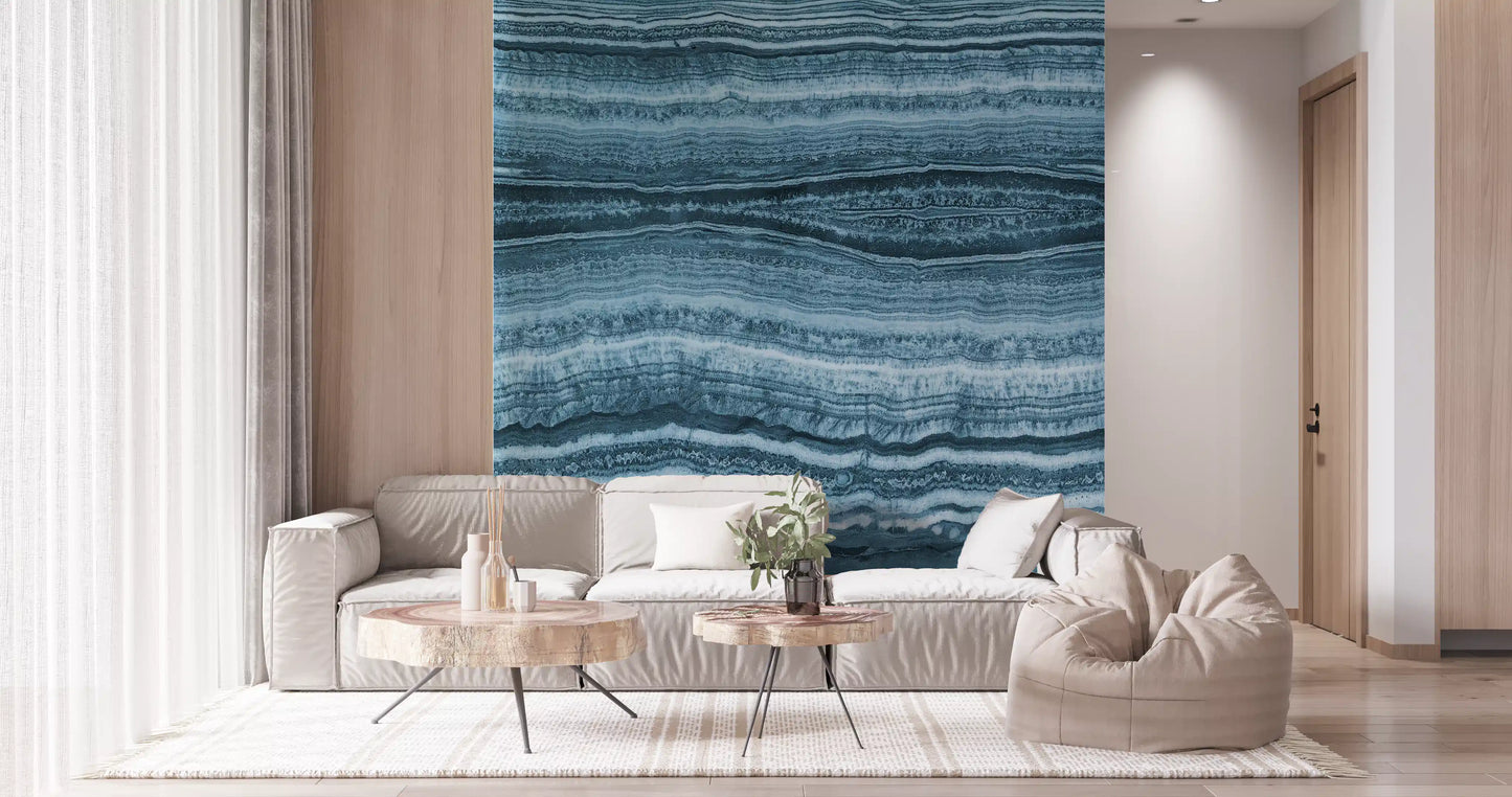 Deep Azure Strata Wall Mural