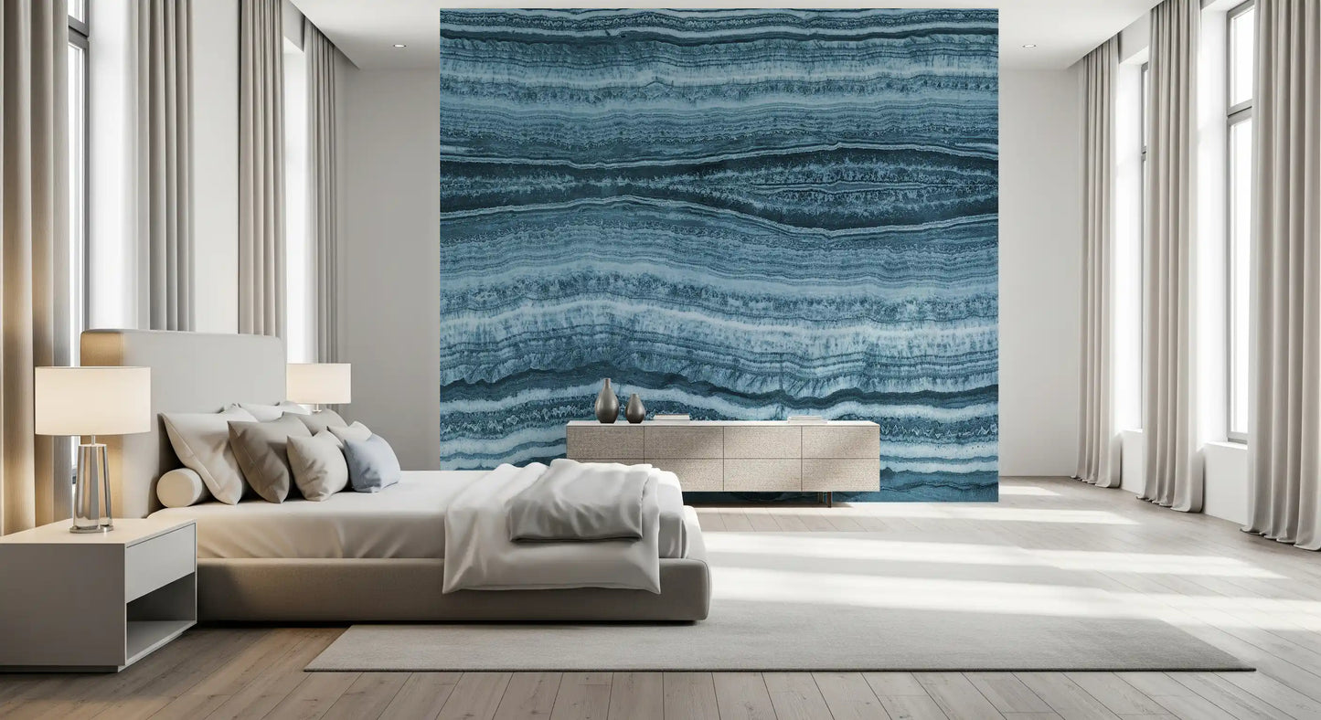 Deep Azure Strata Wall Mural