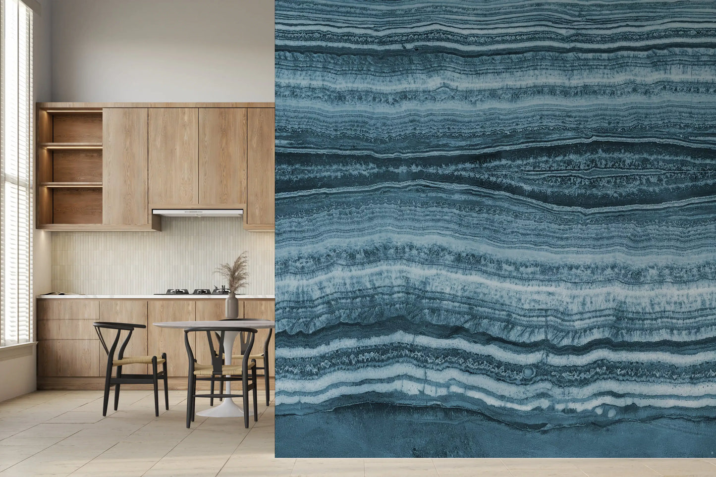 Deep Azure Strata Wall Mural