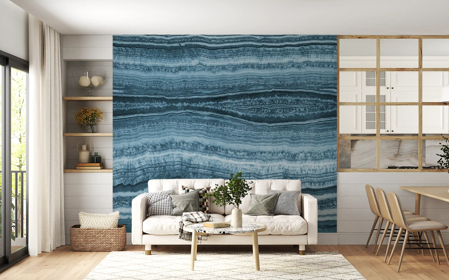Deep Azure Strata Wall Mural