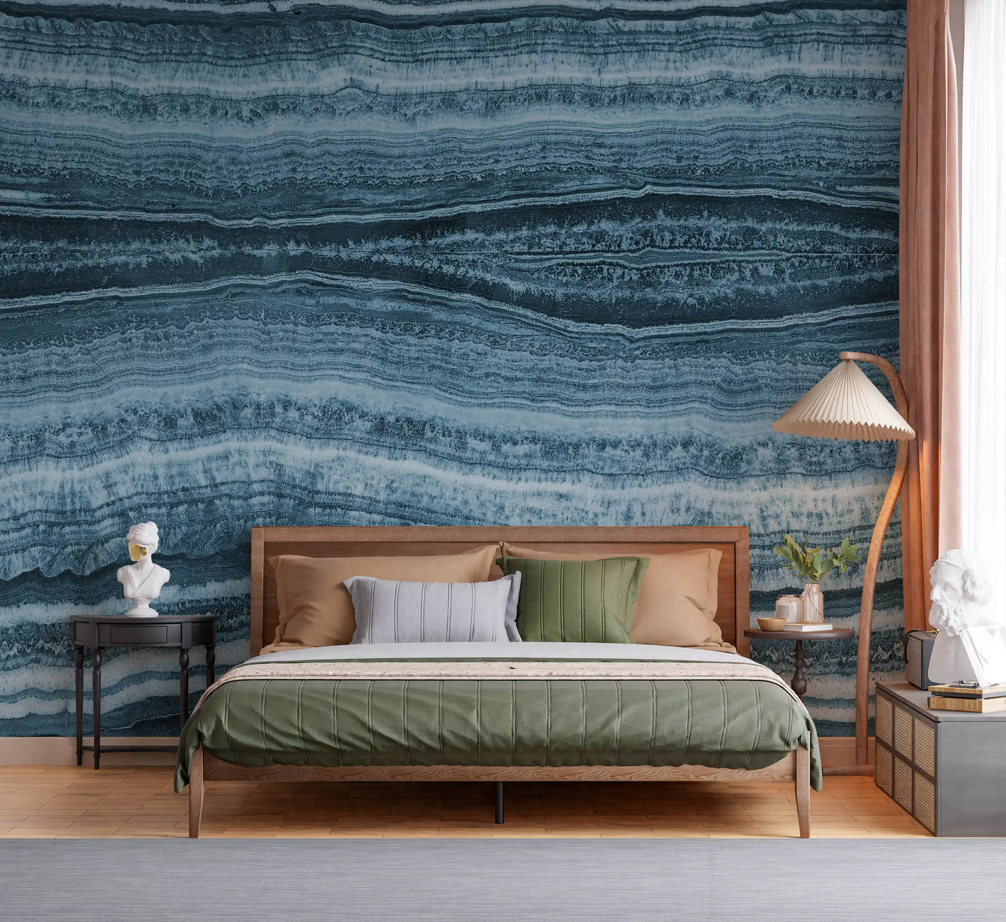 Deep Azure Strata Wall Mural