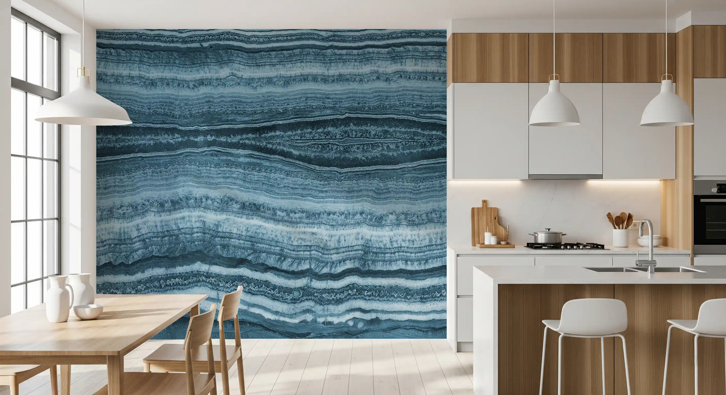 Deep Azure Strata Wall Mural