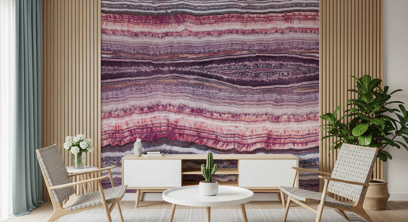 Crimson & Amethyst Strata Wall Mural