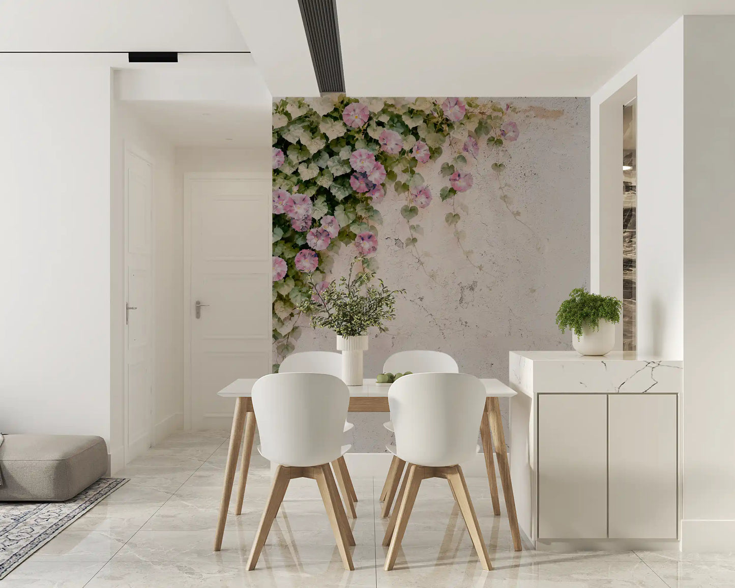 Blush Vines, Rustic Charm Wall Mural