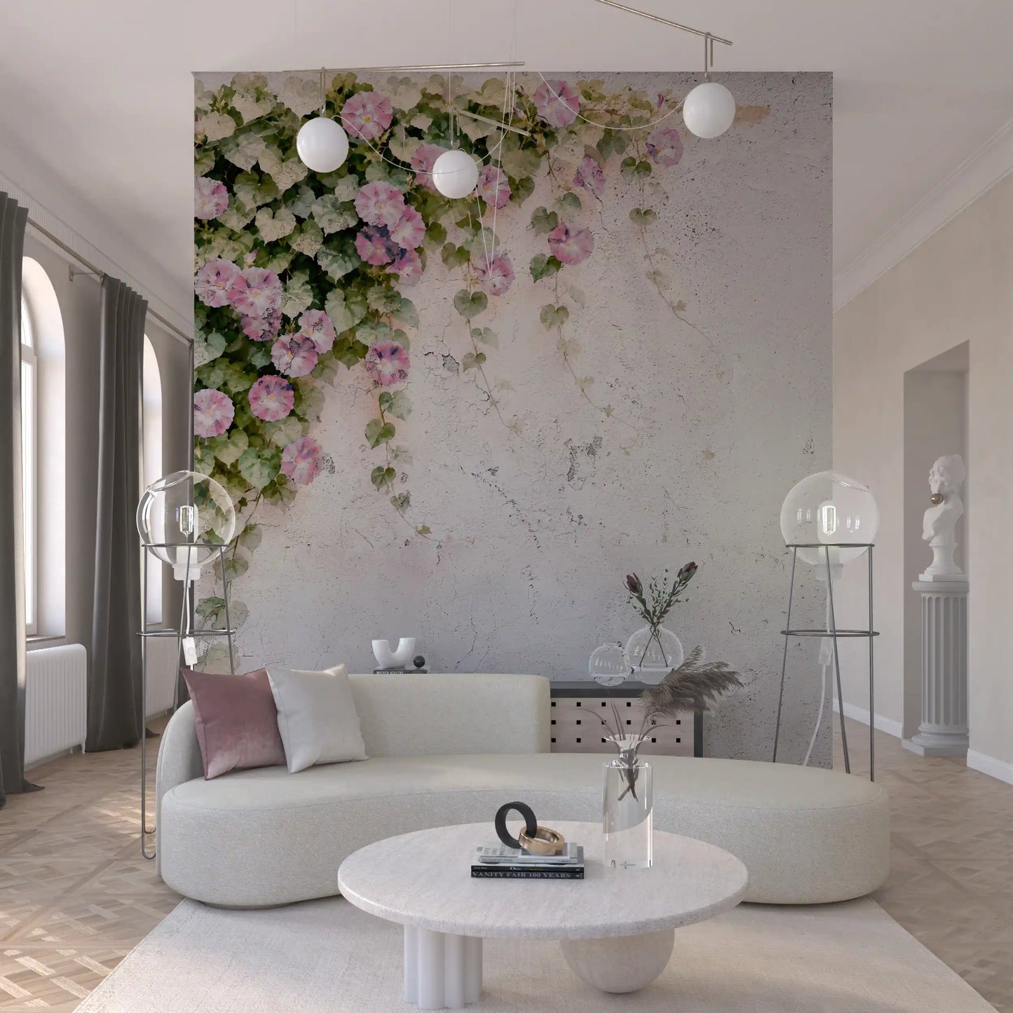Blush Vines, Rustic Charm Wall Mural