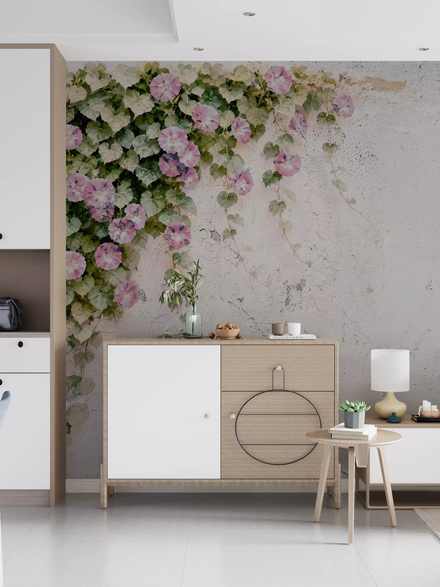 Blush Vines, Rustic Charm Wall Mural