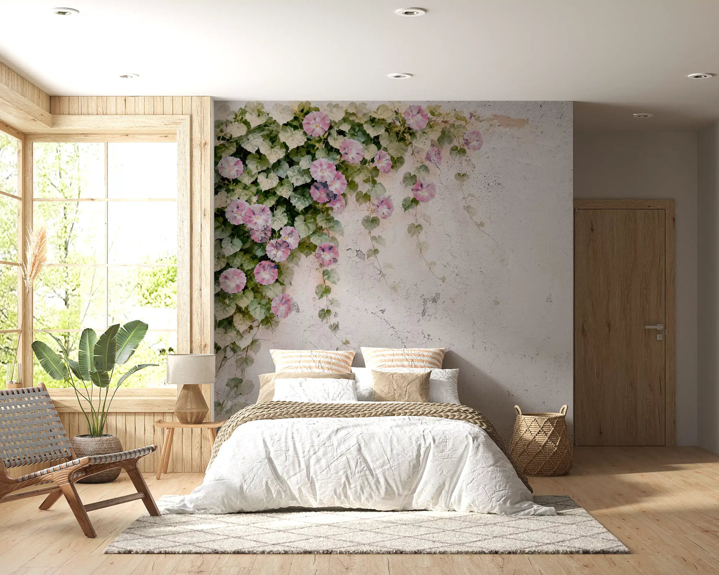 Blush Vines, Rustic Charm Wall Mural