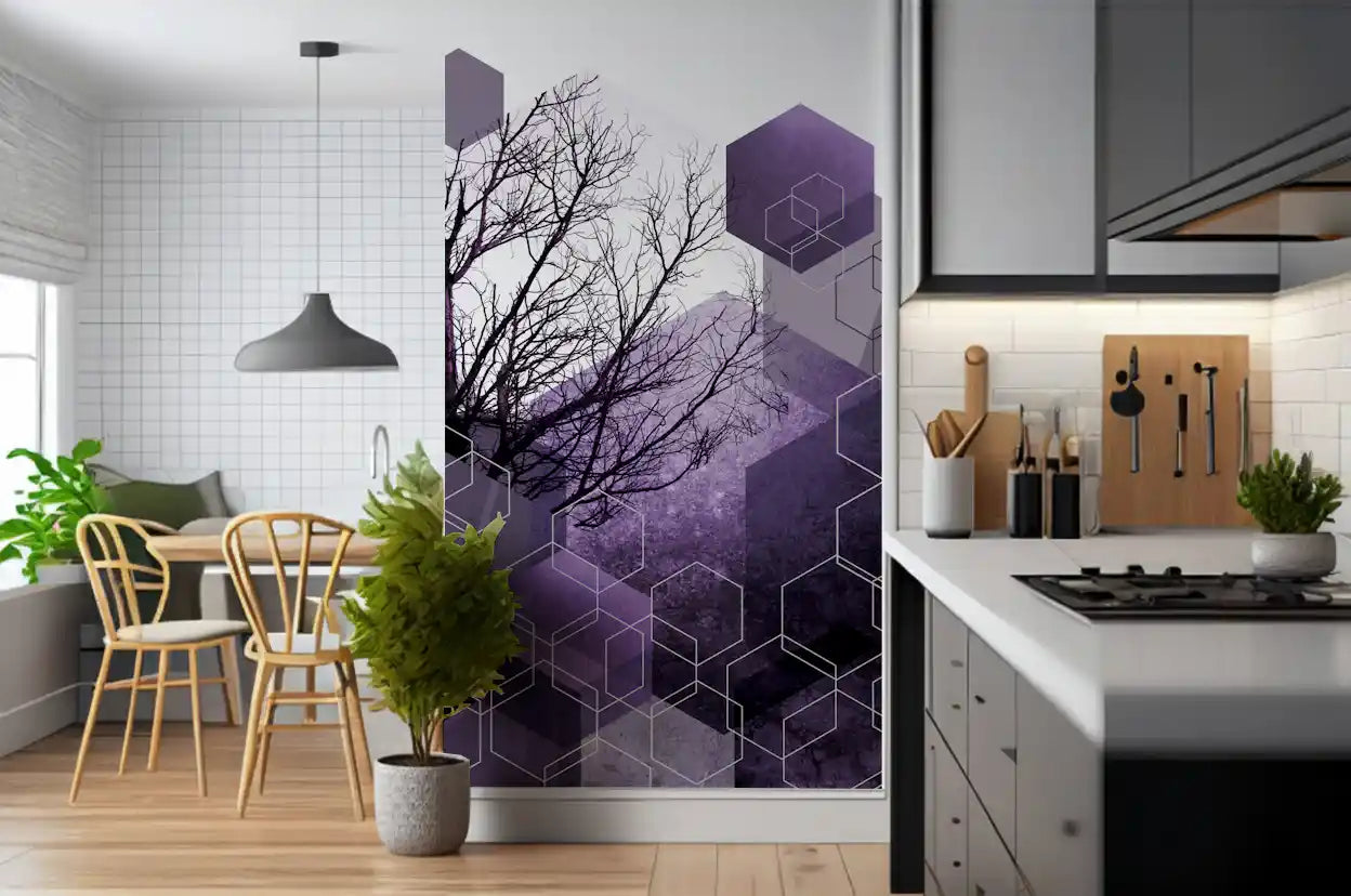 Shadowed Geometry Wall Mural