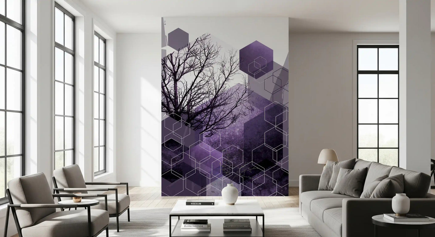 Shadowed Geometry Wall Mural