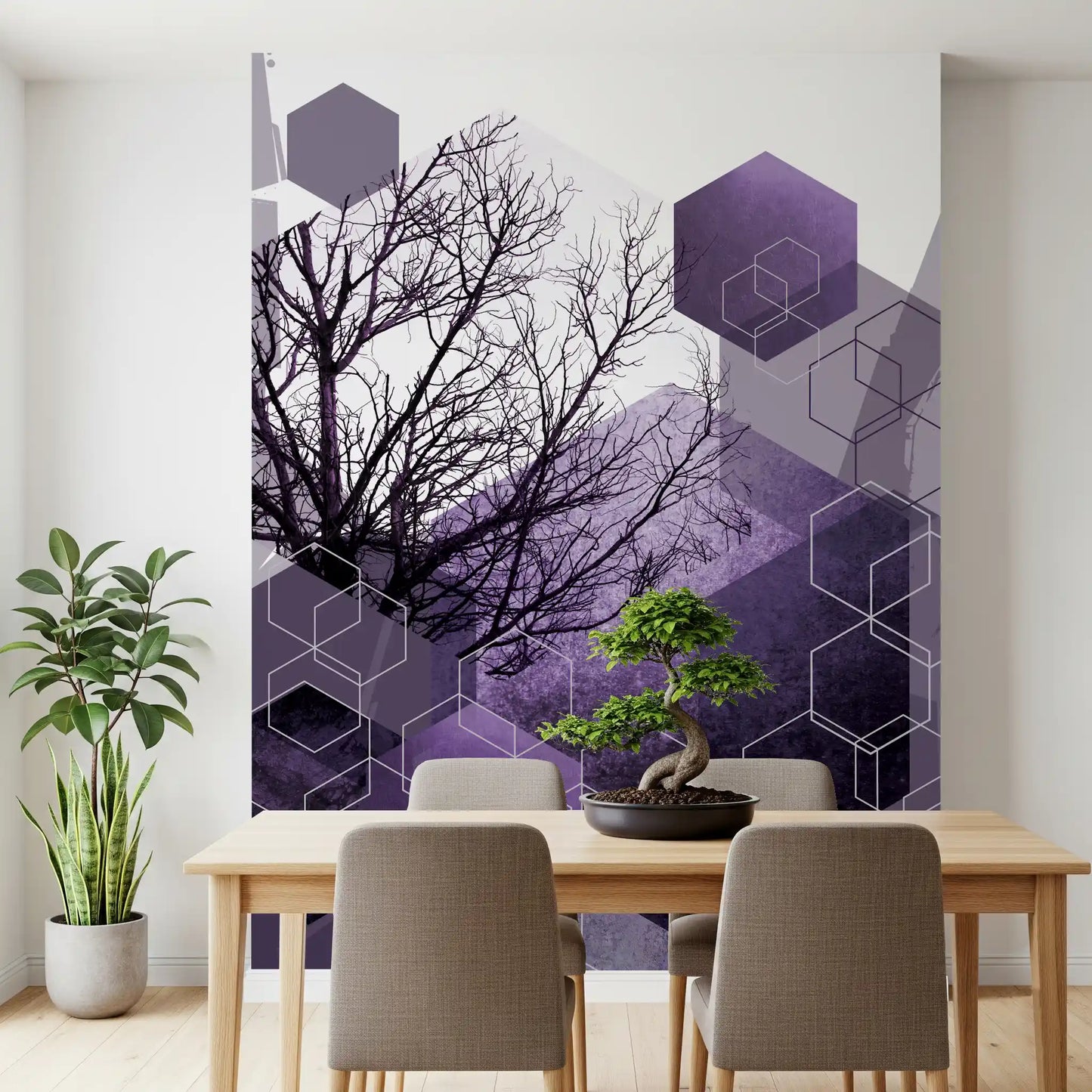 Shadowed Geometry Wall Mural