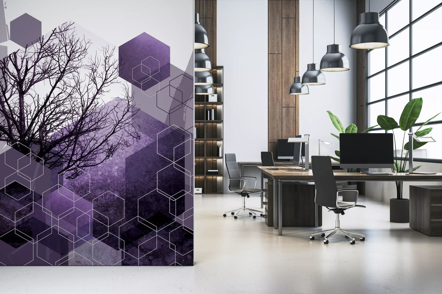 Shadowed Geometry Wall Mural