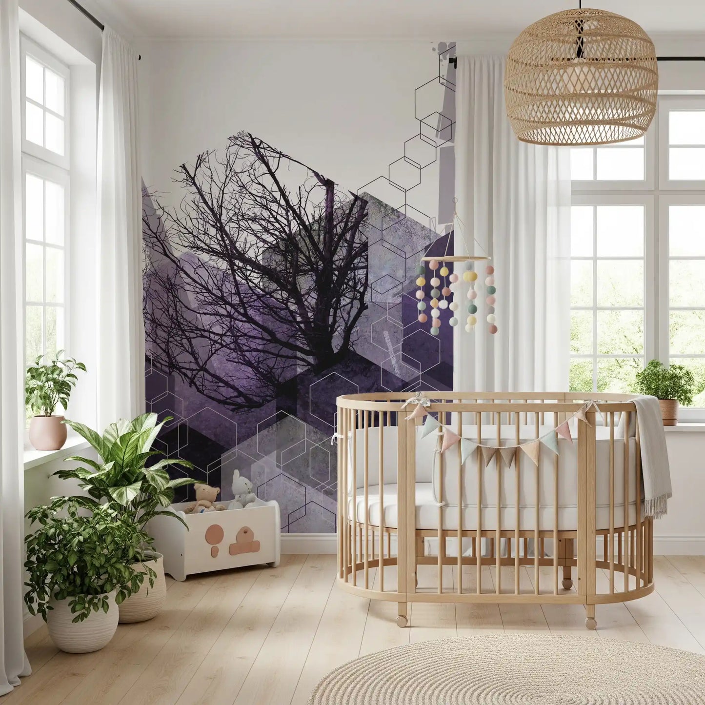 Geometric Arbor Veil Wall Mural