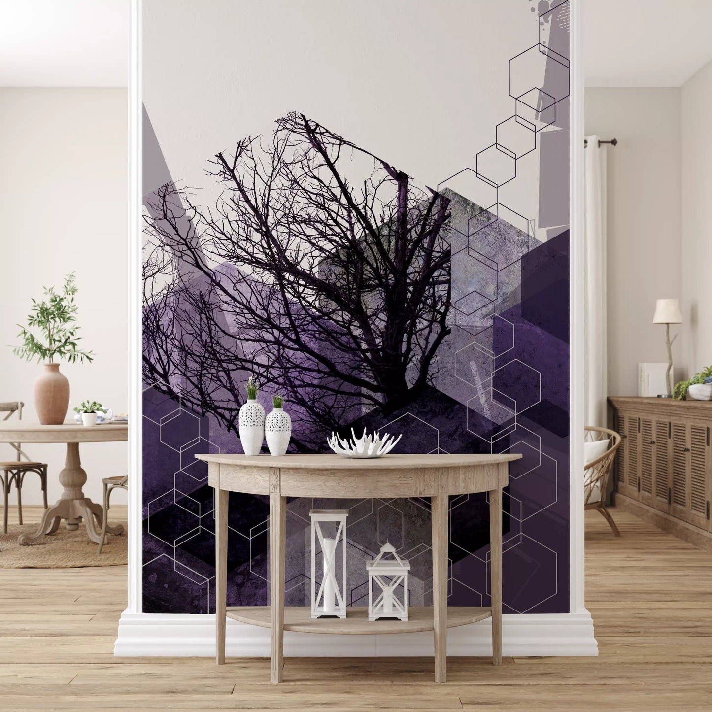 Geometric Arbor Veil Wall Mural