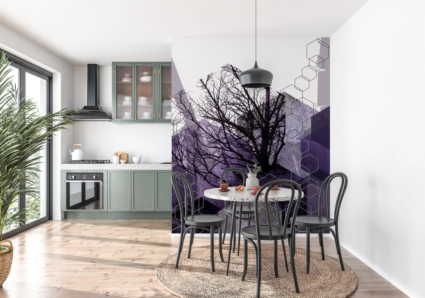 Geometric Arbor Veil Wall Mural