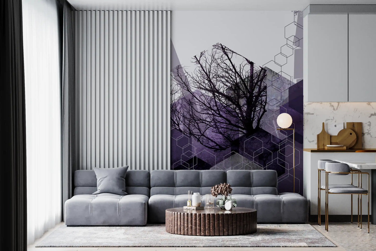 Geometric Arbor Veil Wall Mural