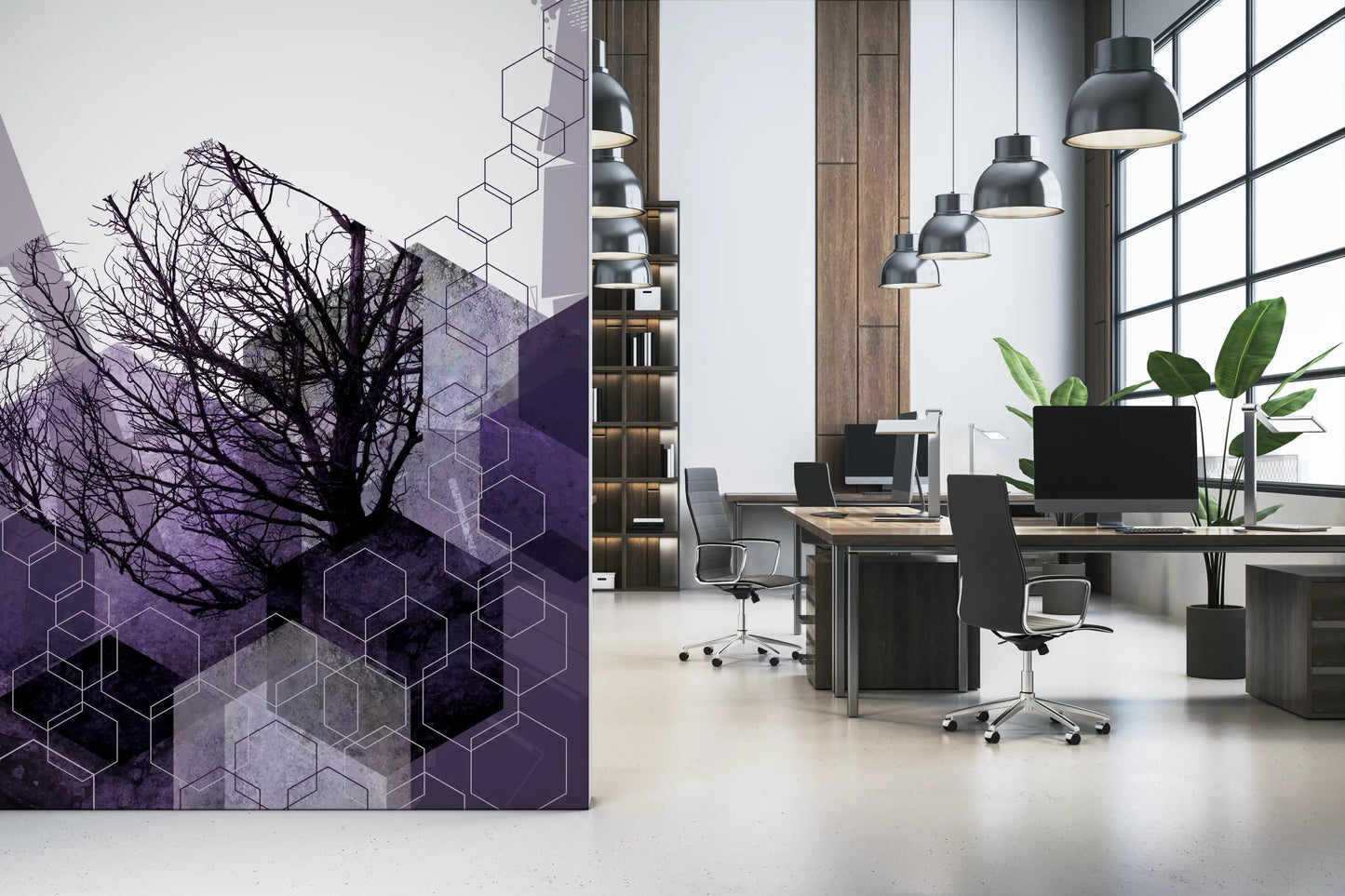Geometric Arbor Veil Wall Mural