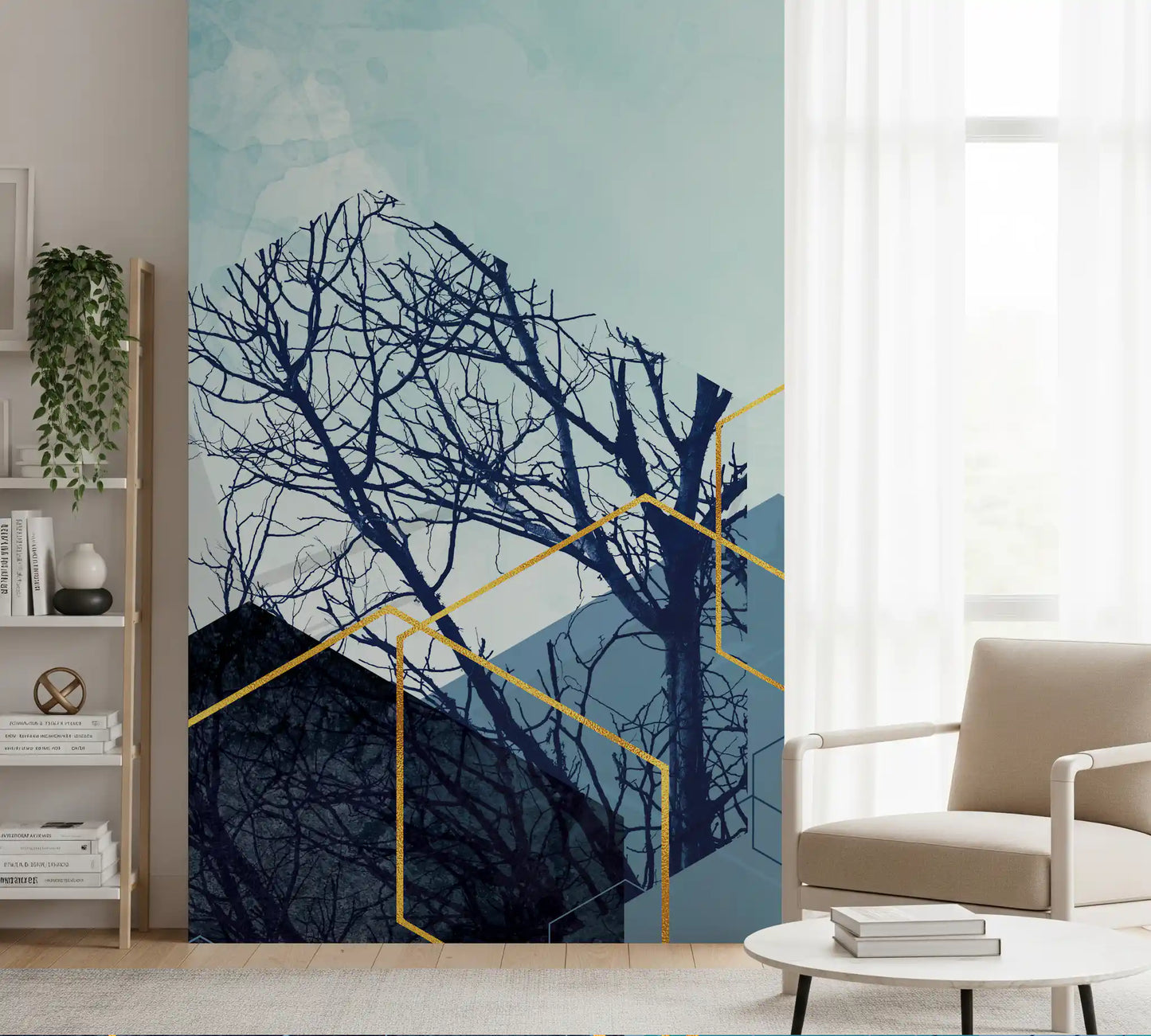 Gilded Forest Geometry Wall Mural