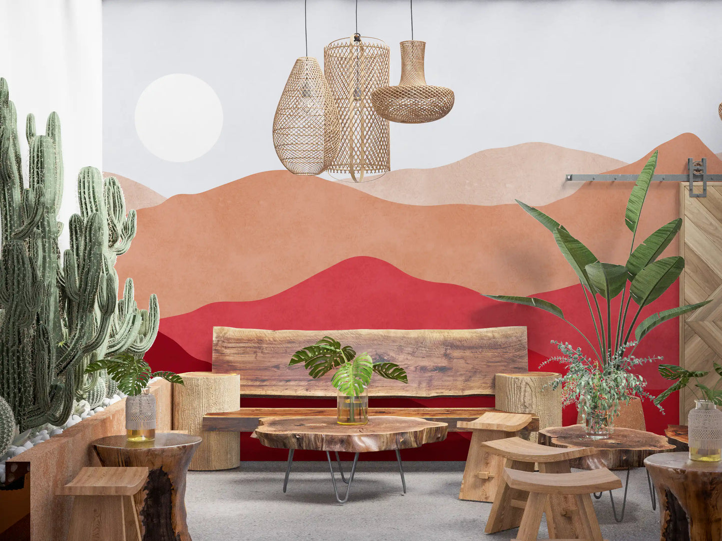 Crimson Horizon Vista Wall Mural