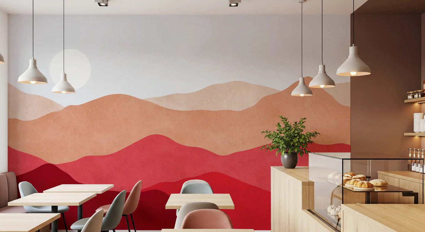Crimson Horizon Vista Wall Mural