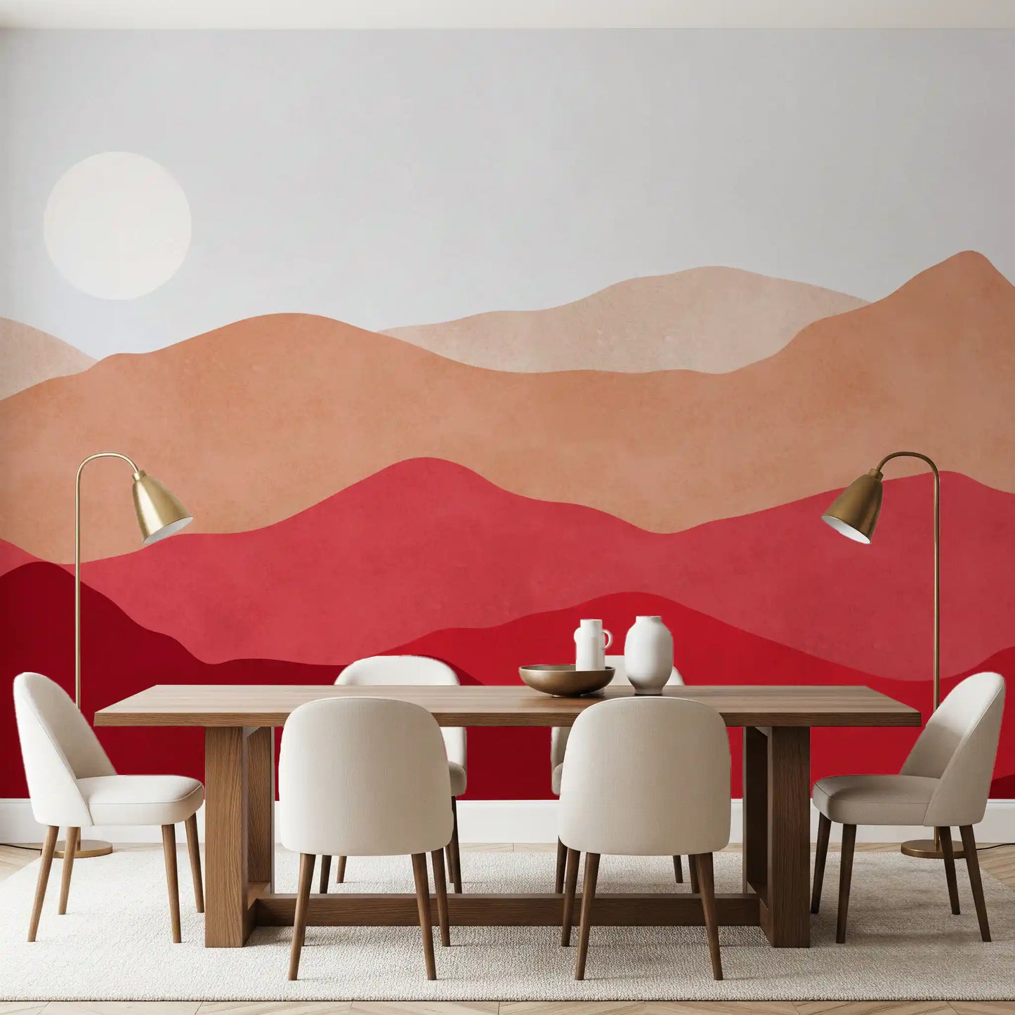 Crimson Horizon Vista Wall Mural