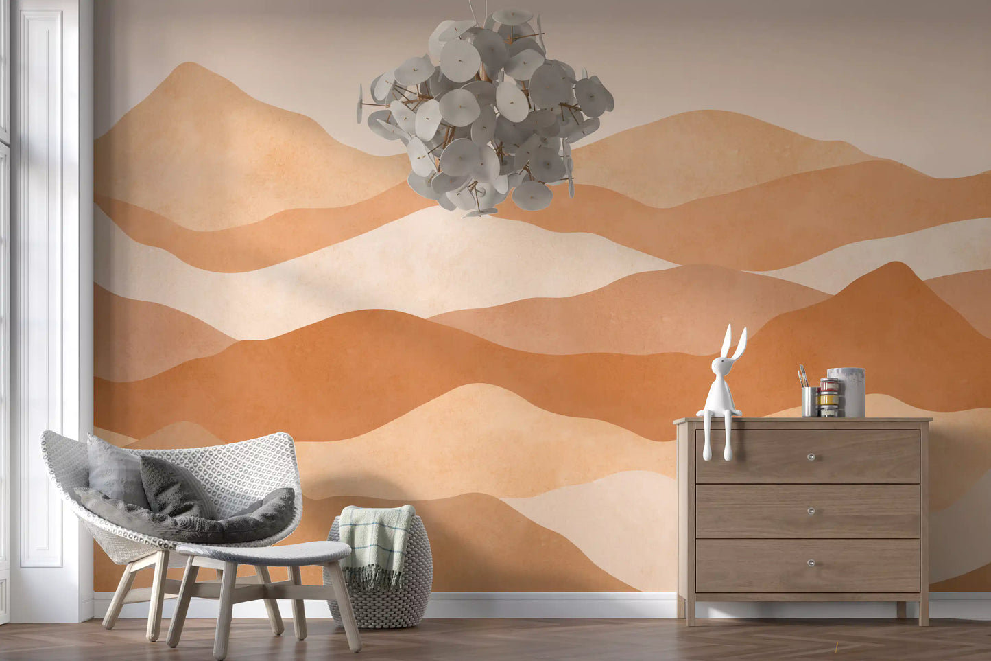 Warm Terracotta Hills Wall Mural