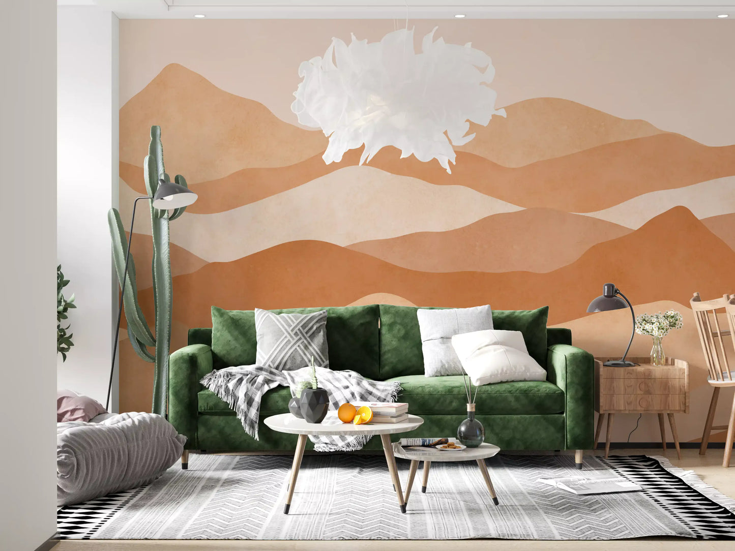 Warm Terracotta Hills Wall Mural