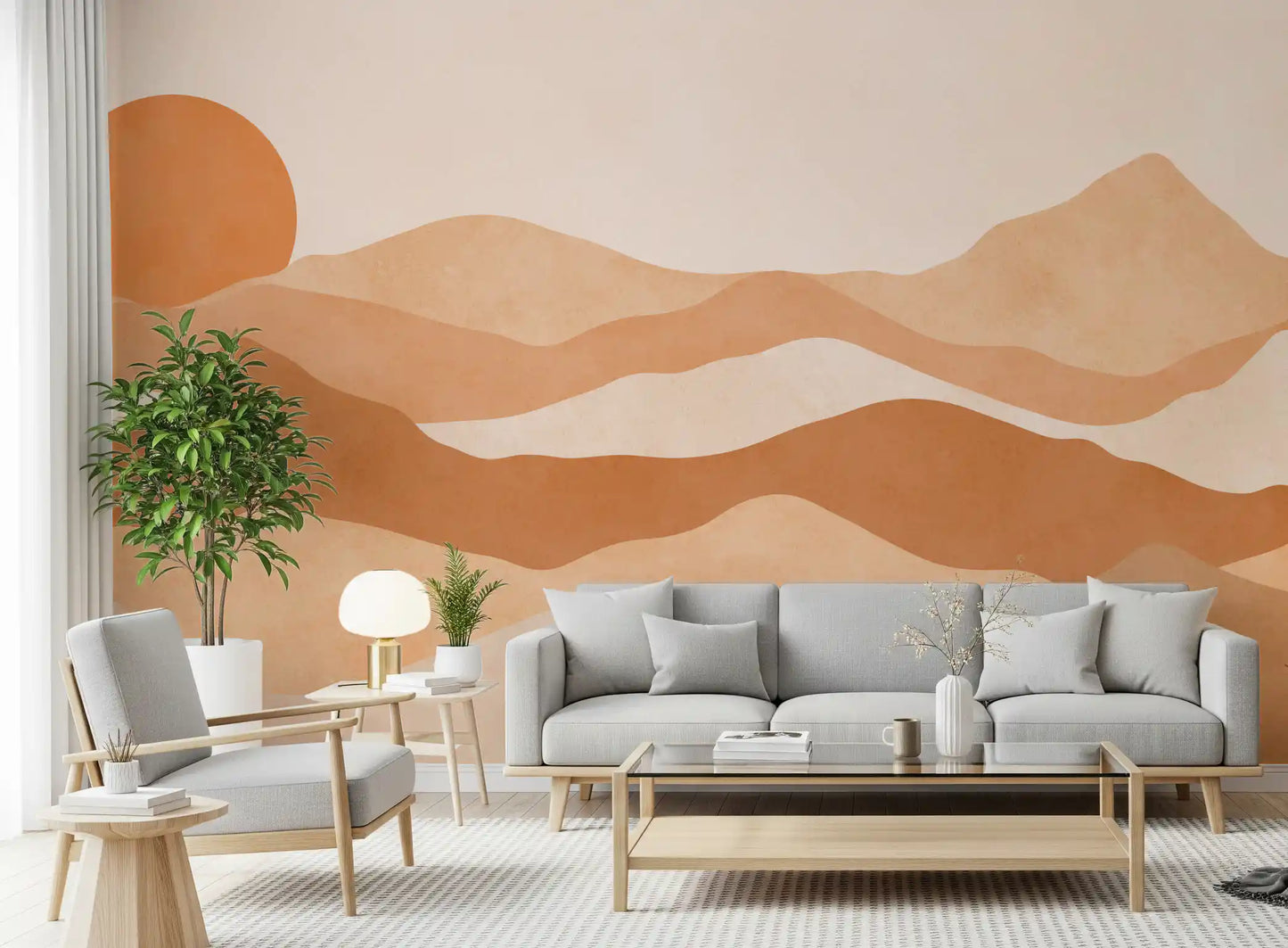 Earthen Mountain Layers Wall Mural