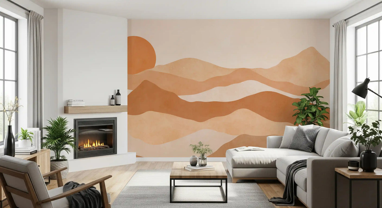 Earthen Mountain Layers Wall Mural