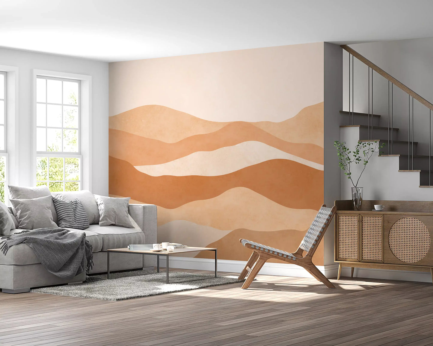 Earthen Mountain Layers Wall Mural