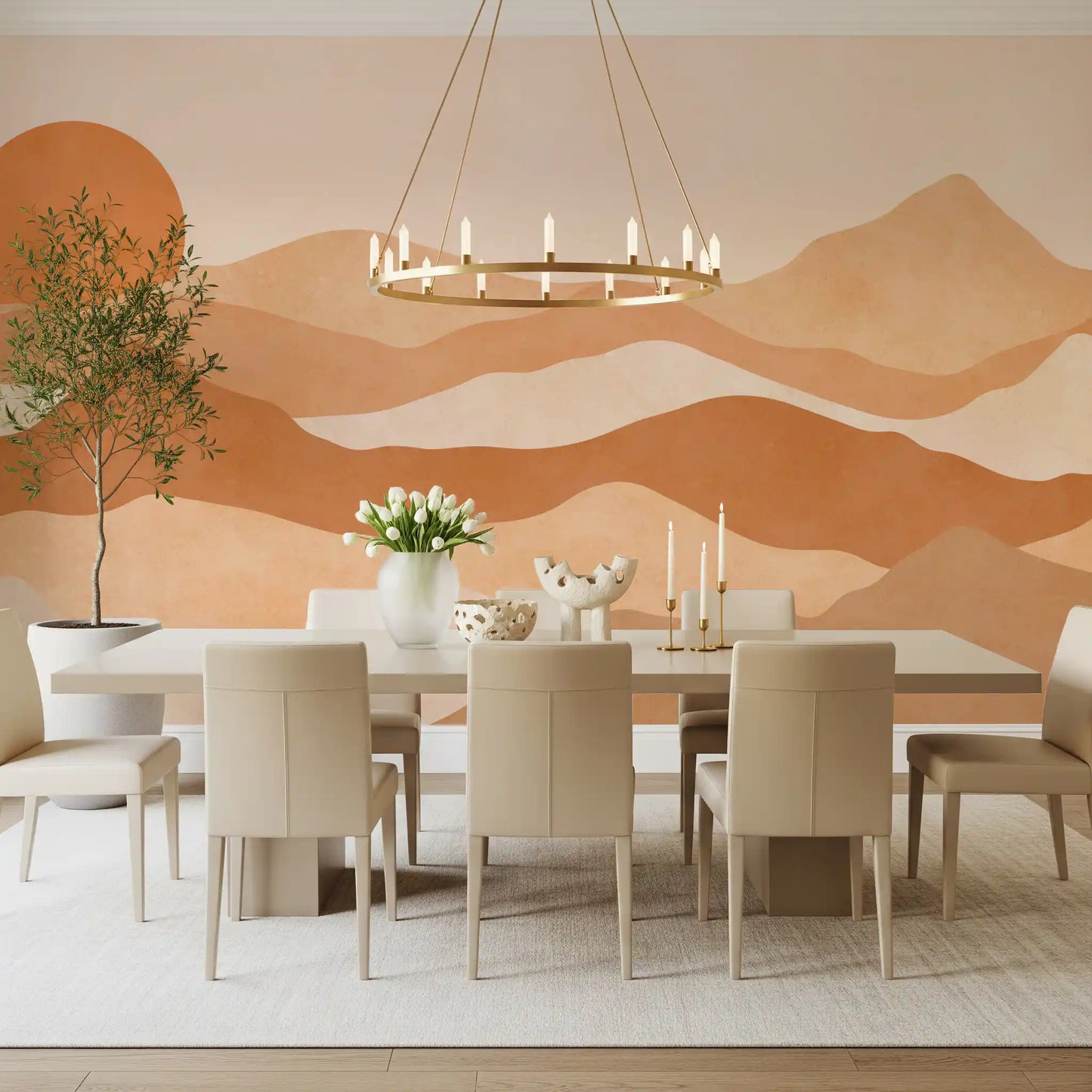 Earthen Mountain Layers Wall Mural